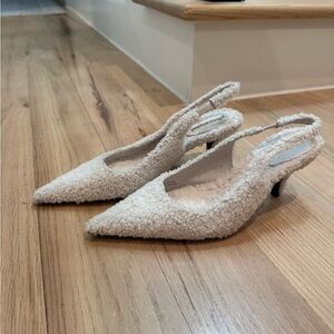 Jeffrey Campbell Faux Shearling Pointed Toe Heels